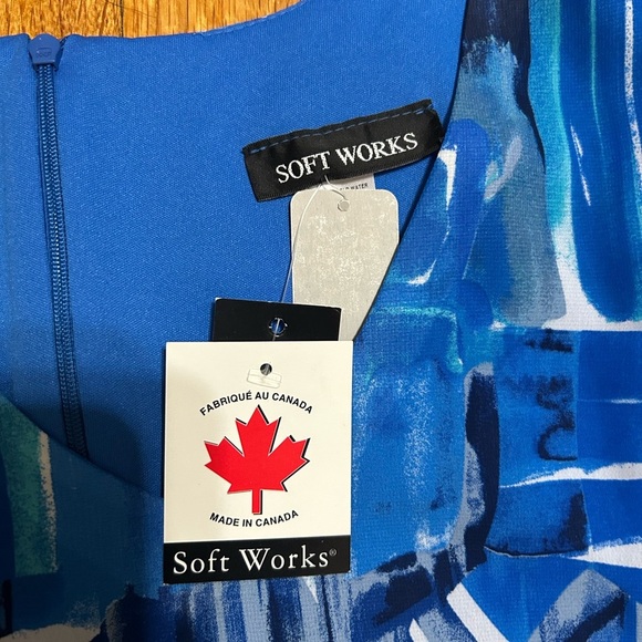 Soft Works Blue Sleeveless Lightweight Midi Lightweight DressSz XL NWT - Picture 5 of 10